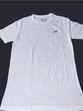New Balance White Short Sleeve Logo Crew Tee
